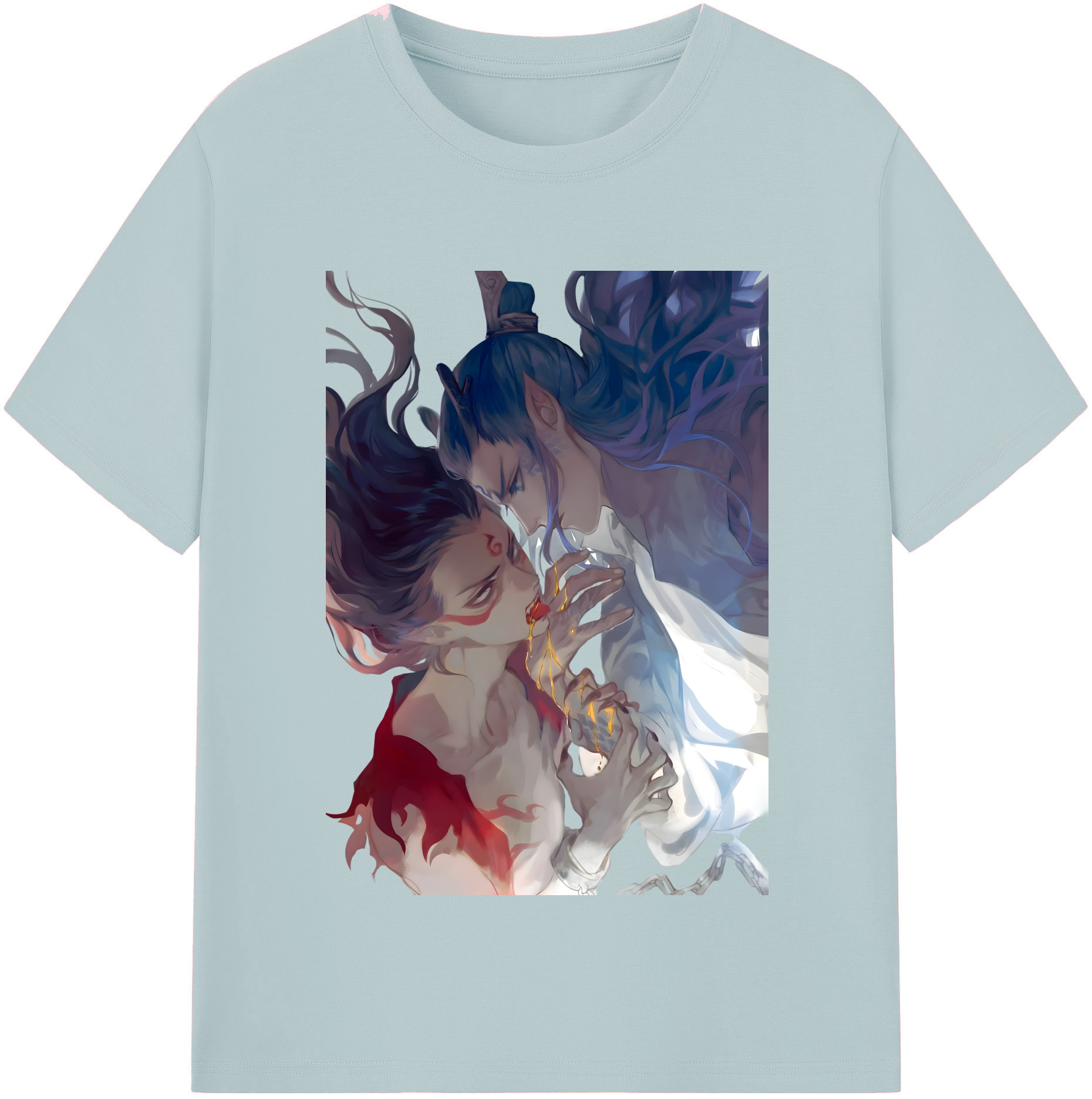 （画像用） Ne Zha 2 ナタ 魔童の大暴れ 綿100％半袖Tシャツ（フロントプリント）